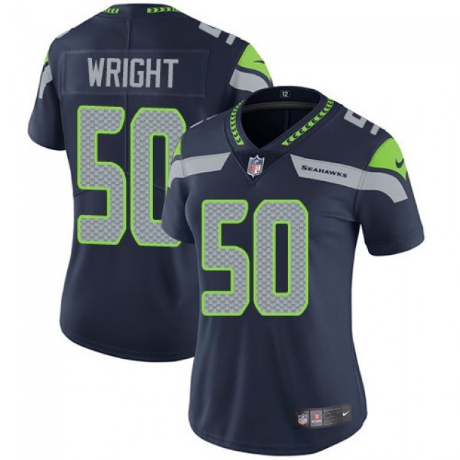 Women's Seahawks #50 K.J. Wright Steel Blue Team Color Stitched NFL Vapor Untouchable Limited Jersey
