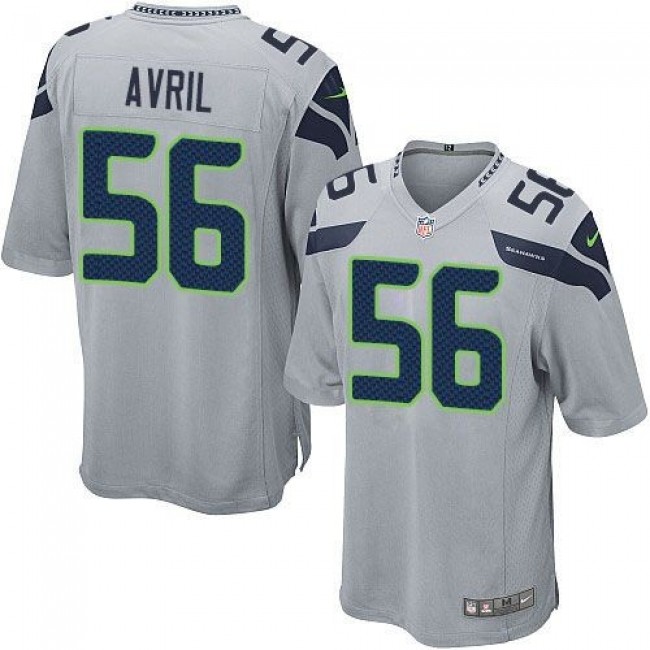 Seattle Seahawks #56 Cliff Avril Grey Alternate Youth Stitched NFL Elite Jersey