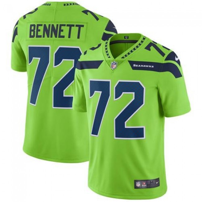 Seattle Seahawks #72 Michael Bennett Green Youth Stitched NFL Limited Rush Jersey