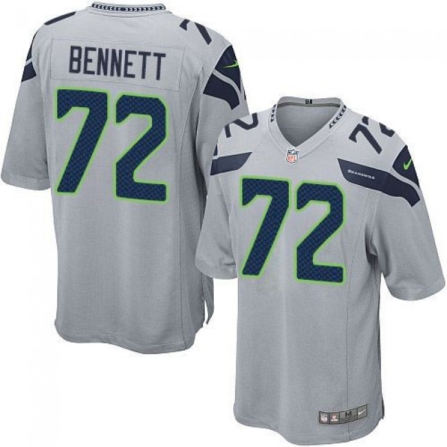 Seattle Seahawks #72 Michael Bennett Grey Alternate Youth Stitched NFL Elite Jersey
