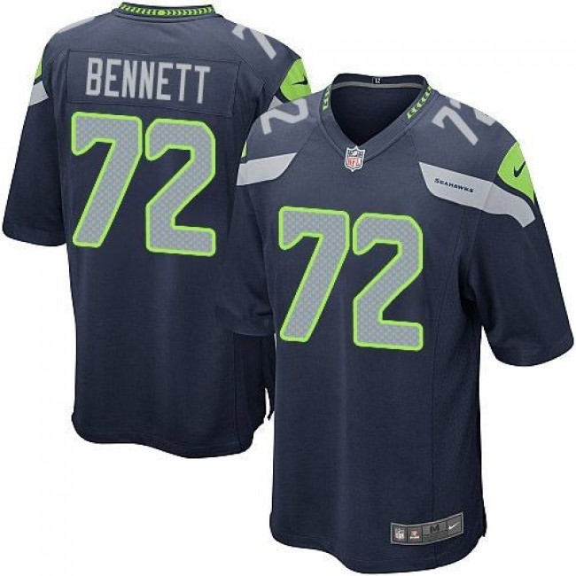 Seattle Seahawks #72 Michael Bennett Steel Blue Team Color Youth Stitched NFL Elite Jersey