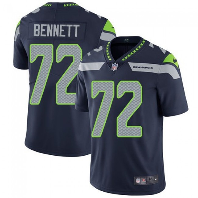 Seattle Seahawks #72 Michael Bennett Steel Blue Team Color Youth Stitched NFL Vapor Untouchable Limited Jersey
