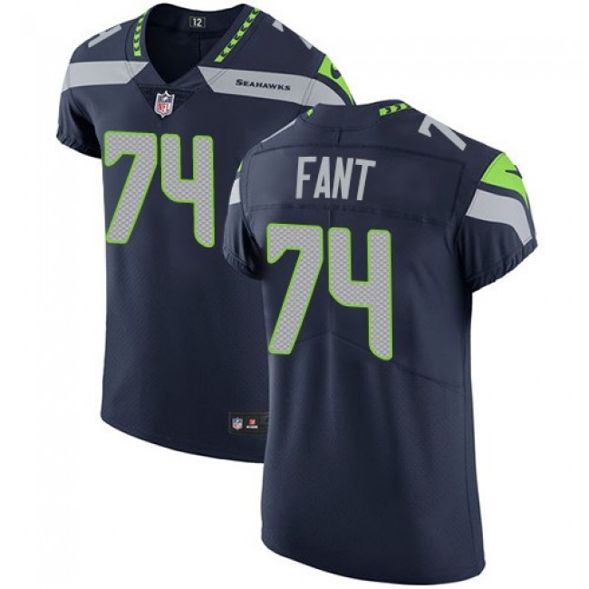 Nike Seahawks #74 George Fant Steel Blue Team Color Men's Stitched NFL Vapor Untouchable Elite Jersey