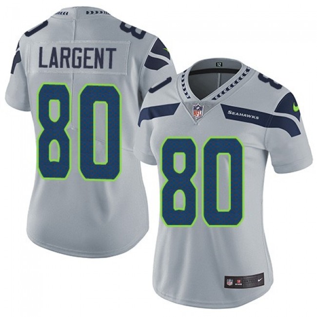 Women's Seahawks #80 Steve Largent Grey Alternate Stitched NFL Vapor Untouchable Limited Jersey