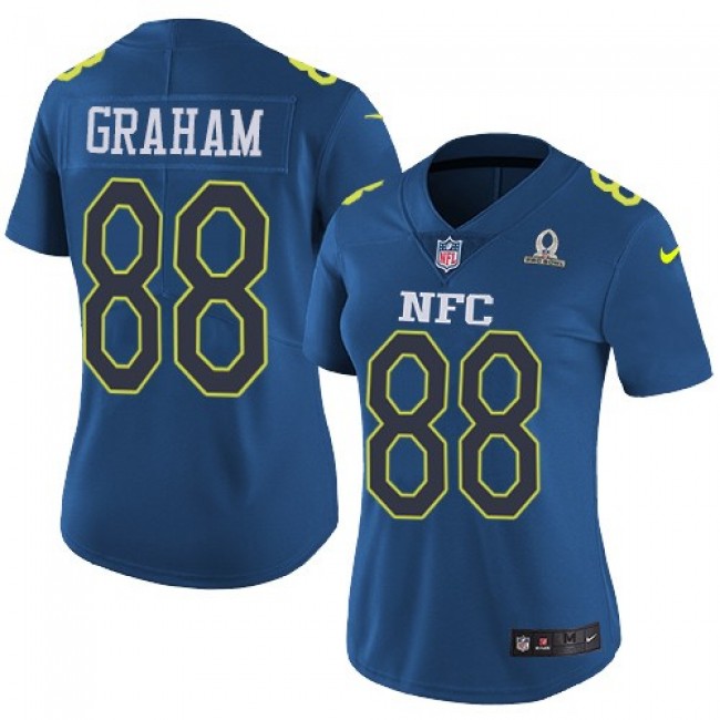 Women's Seahawks #88 Jimmy Graham Navy Stitched NFL Limited NFC 2017 Pro Bowl Jersey