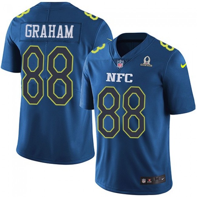 Seattle Seahawks #88 Jimmy Graham Navy Youth Stitched NFL Limited NFC 2017 Pro Bowl Jersey