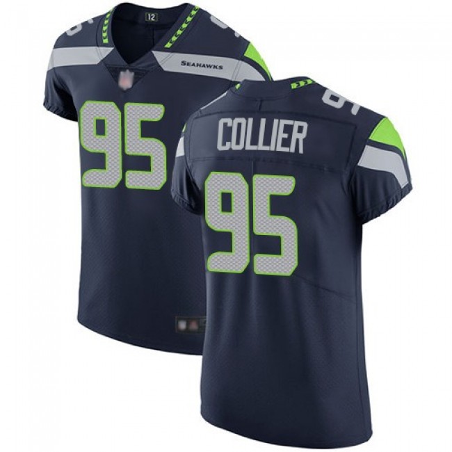 Nike Seahawks #95 L.J. Collier Steel Blue Team Color Men's Stitched NFL Vapor Untouchable Elite Jersey