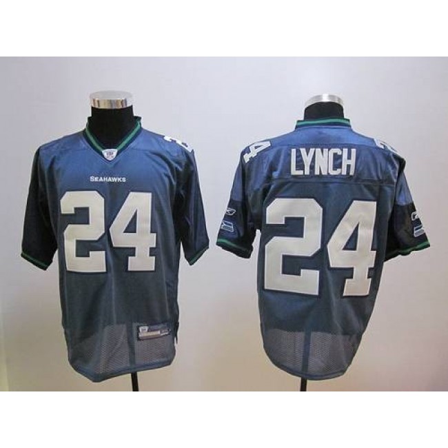 Seahawks #24 Marshawn Lynch Blue Stitched NFL Jersey