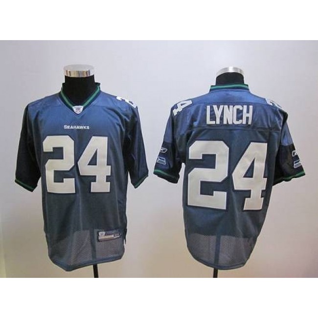 Seahawks #24 Marshawn Lynch Blue Stitched NFL Jersey