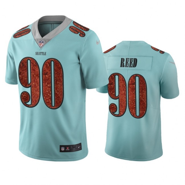 Seattle Seahawks #90 Jarran Reed Light Blue Vapor Limited City Edition NFL Jersey