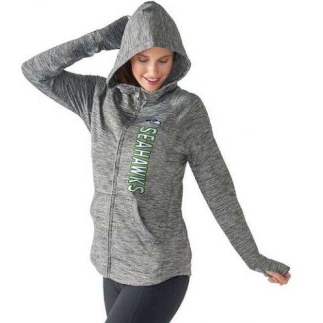 Women's NFL Seattle Seahawks G-III 4Her by Carl Banks Recovery Full-Zip Hoodie Heathered Gray Jersey