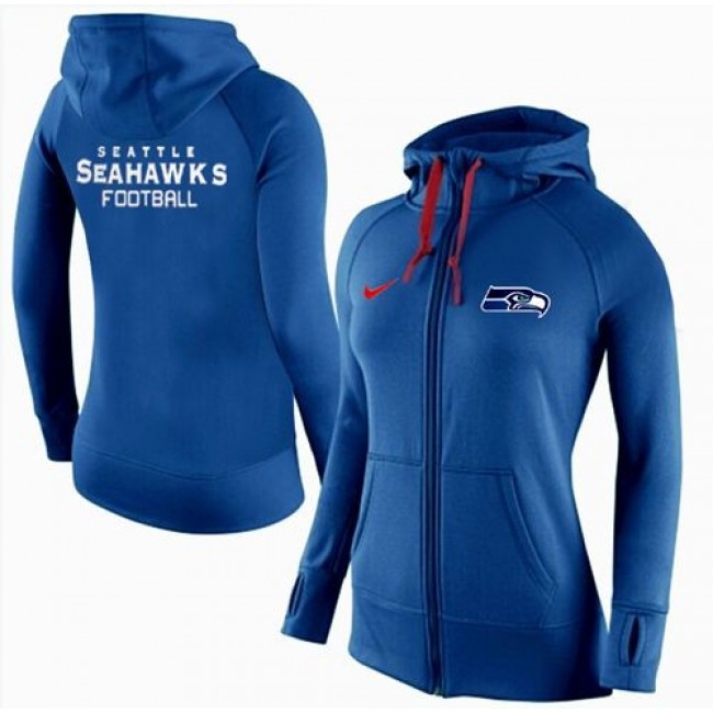 Women's Seattle Seahawks Full-Zip Hoodie Blue Jersey