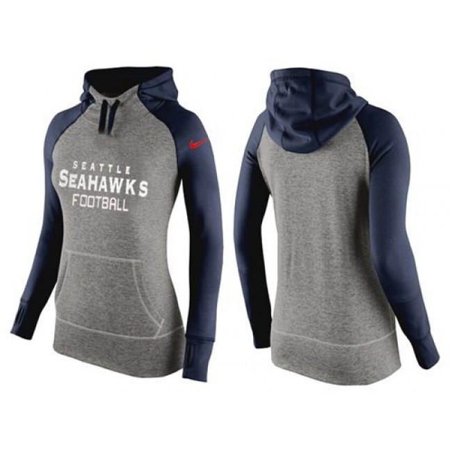 Women's Seattle Seahawks Hoodie Grey Dark Blue-1 Jersey