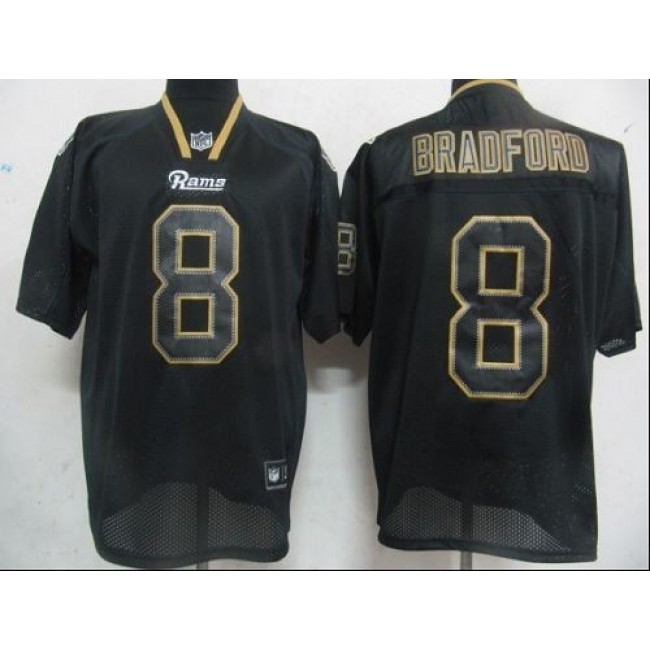 Rams #8 Sam Bradford Lights Out Black Stitched NFL Jersey