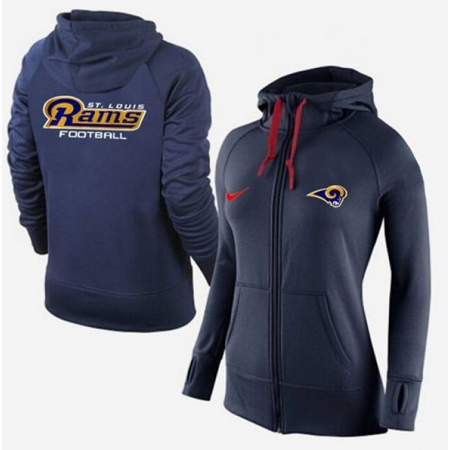 Women's St.Louis Rams Full-Zip Hoodie Dark Blue Jersey