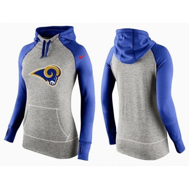 Women's St.Louis Rams Hoodie Grey Blue-2 Jersey