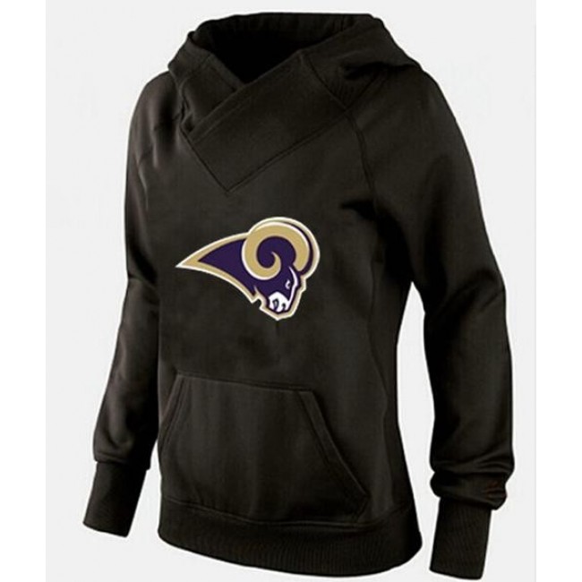 Women's St.Louis Rams Logo Pullover Hoodie Black-1 Jersey