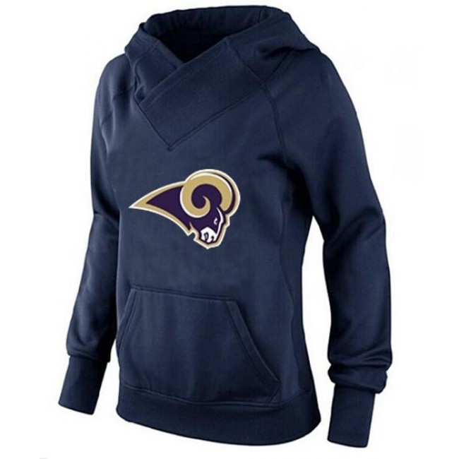 Women's St.Louis Rams Logo Pullover Hoodie Navy Blue Jersey