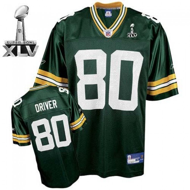 Packers #80 Donald Driver Green Super Bowl XLV Stitched NFL Jersey