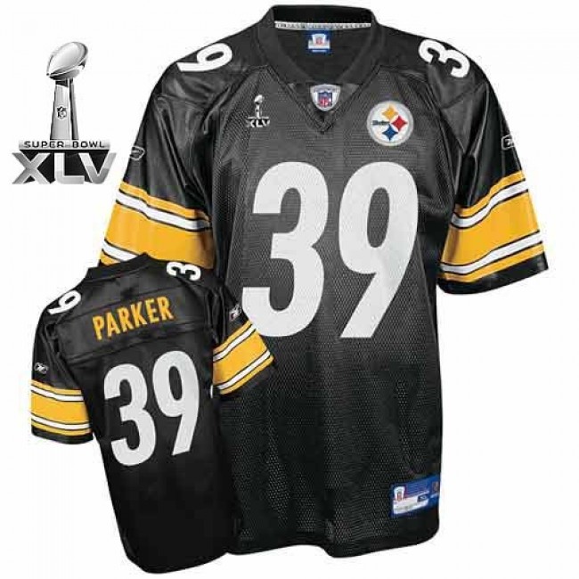 Steelers #39 Willie Parker Black Super Bowl XLV Stitched NFL Jersey