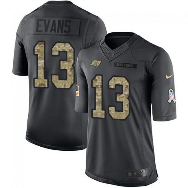 Tampa Bay Buccaneers #13 Mike Evans Black Youth Stitched NFL Limited 2016 Salute to Service Jersey