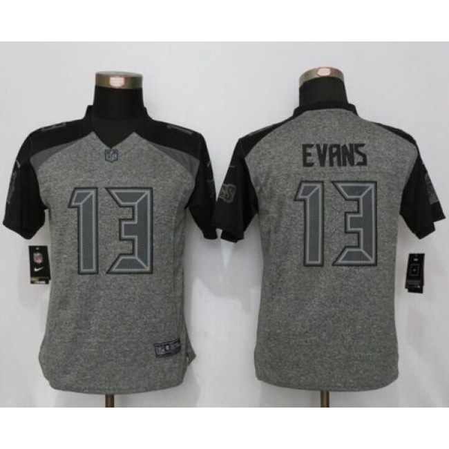 Women's Buccaneers #13 Mike Evans Gray Stitched NFL Limited Gridiron Gray Jersey