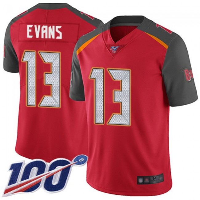 Nike Buccaneers #13 Mike Evans Red Team Color Men's Stitched NFL 100th Season Vapor Limited Jersey