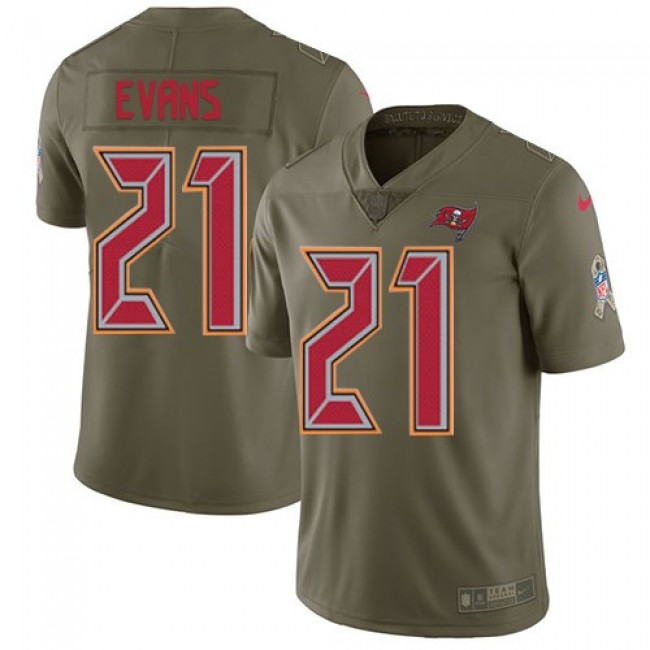 Tampa Bay Buccaneers #21 Justin Evans Olive Youth Stitched NFL Limited 2017 Salute to Service Jersey