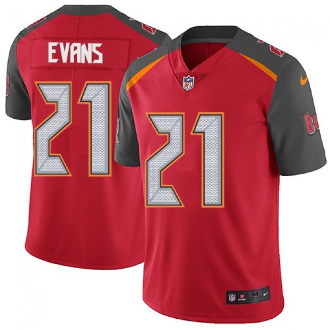 Nike Buccaneers #21 Justin Evans Red Team Color Men's Stitched NFL Vapor Untouchable Limited Jersey