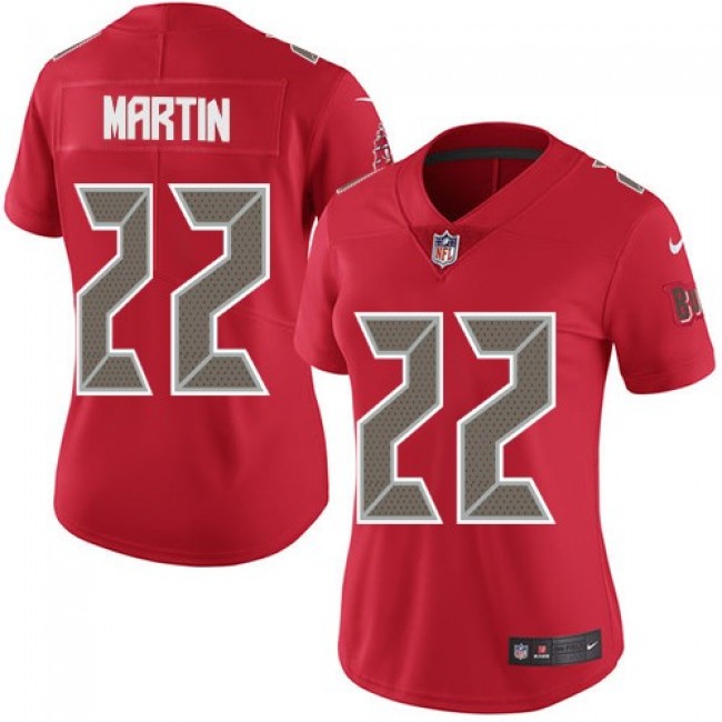 Women's Buccaneers #22 Doug Martin Red Stitched NFL Limited Rush Jersey