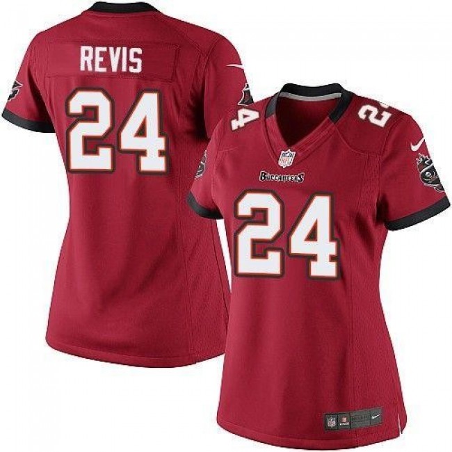 Women's Buccaneers #24 Darrelle Revis Red Team Color Stitched NFL Elite Jersey