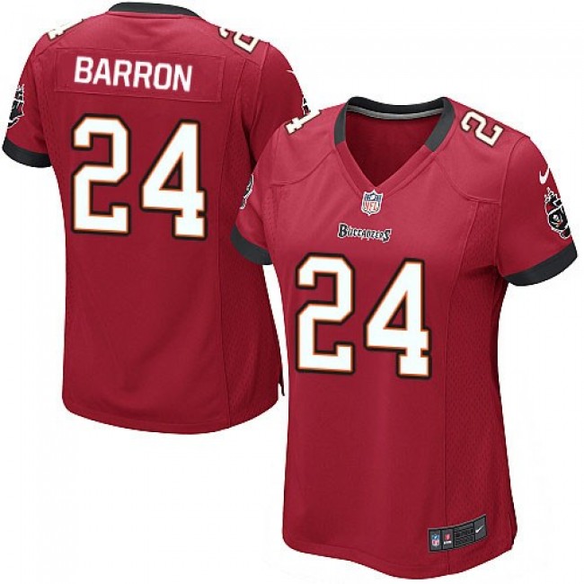 Women's Buccaneers #24 Mark Barron Red Team Color NFL Game Jersey