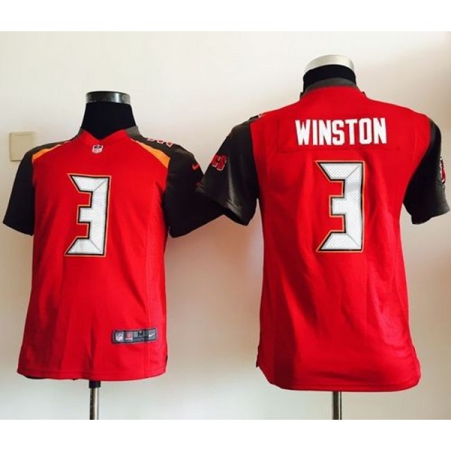 Tampa Bay Buccaneers #3 Jameis Winston Red Team Color Youth Stitched NFL New Elite Jersey