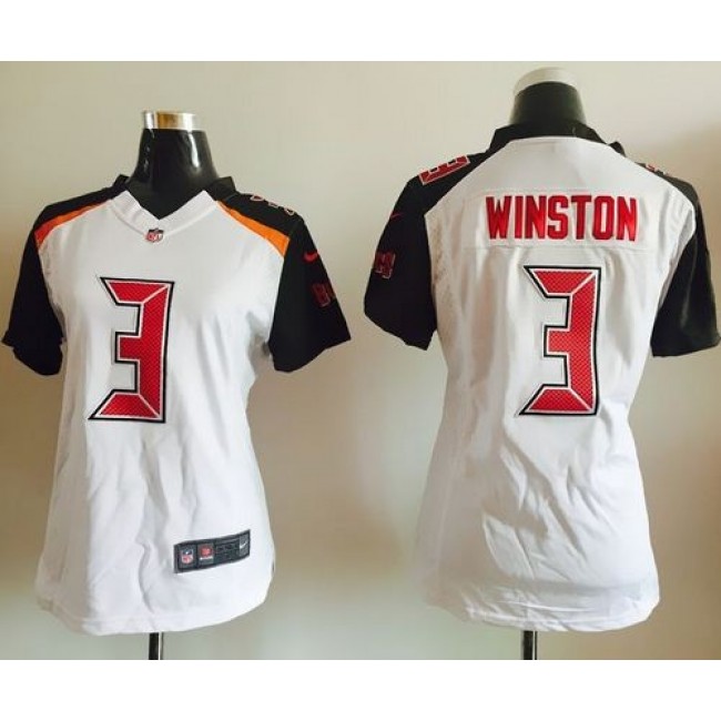 Women's Buccaneers #3 Jameis Winston White Stitched NFL New Elite Jersey