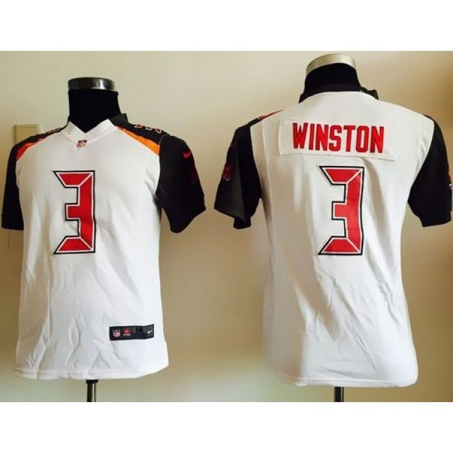 Tampa Bay Buccaneers #3 Jameis Winston White Youth Stitched NFL New Elite Jersey