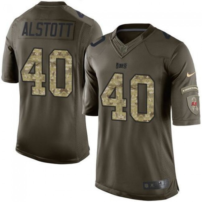 Tampa Bay Buccaneers #40 Mike Alstott Green Youth Stitched NFL Limited Salute to Service Jersey