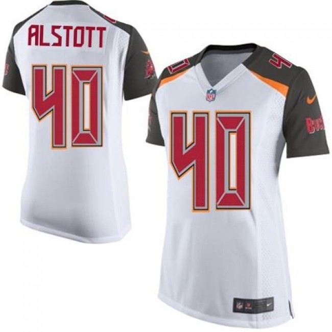 Women's Buccaneers #40 Mike Alstott White Stitched NFL New Elite Jersey