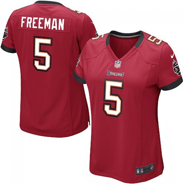 Women's Buccaneers #5 Josh Freeman Red Team Color NFL Game Jersey