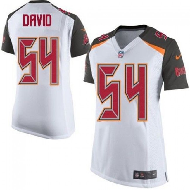 Women's Buccaneers #54 Lavonte David White Stitched NFL New Elite Jersey