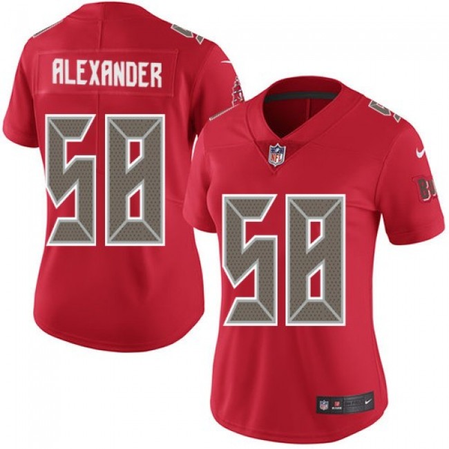 Women's Buccaneers #58 Kwon Alexander Red Stitched NFL Limited Rush Jersey