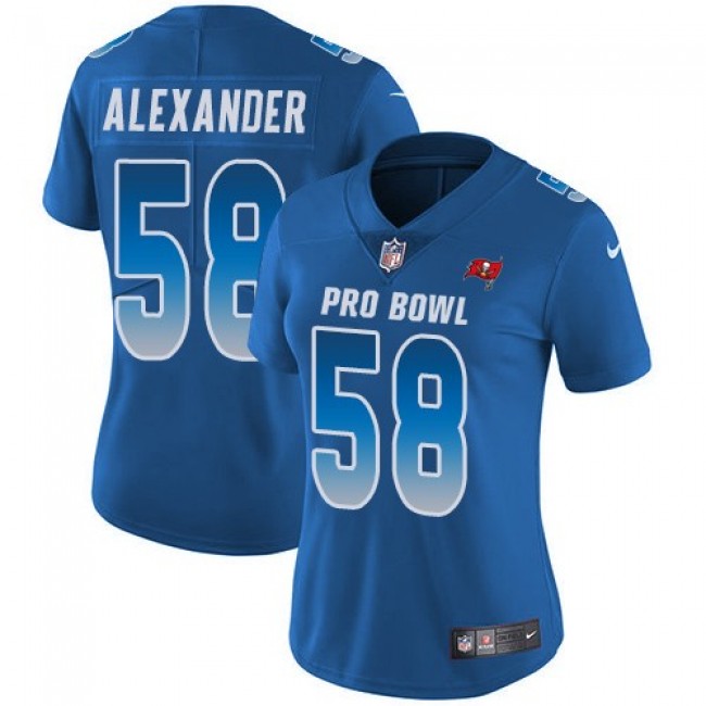 Women's Buccaneers #58 Kwon Alexander Royal Stitched NFL Limited NFC 2018 Pro Bowl Jersey