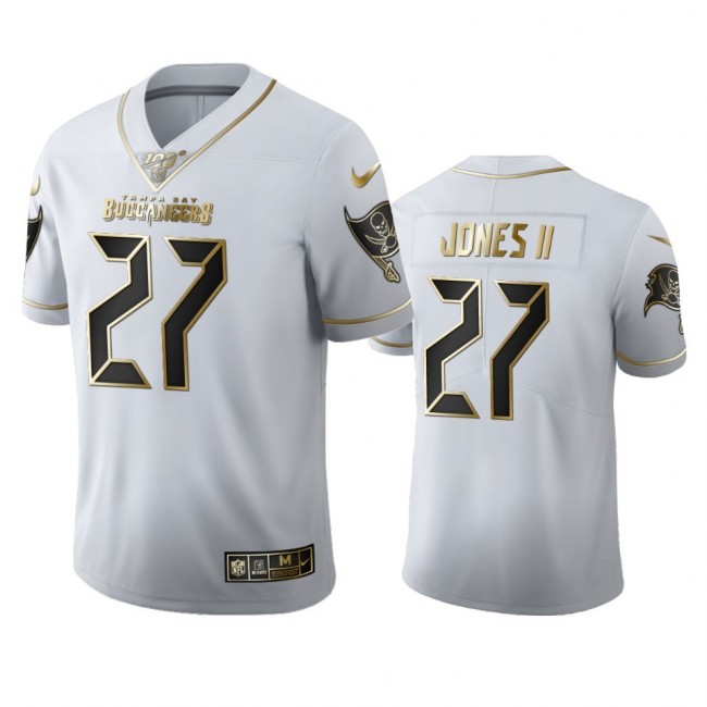 Tampa Bay Buccaneers #27 Ronald Jones II Men's Nike White Golden Edition Vapor Limited NFL 100 Jersey