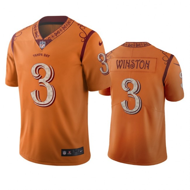 Tampa Bay Buccaneers #3 Jameis Winston Orange Vapor Limited City Edition Jersey