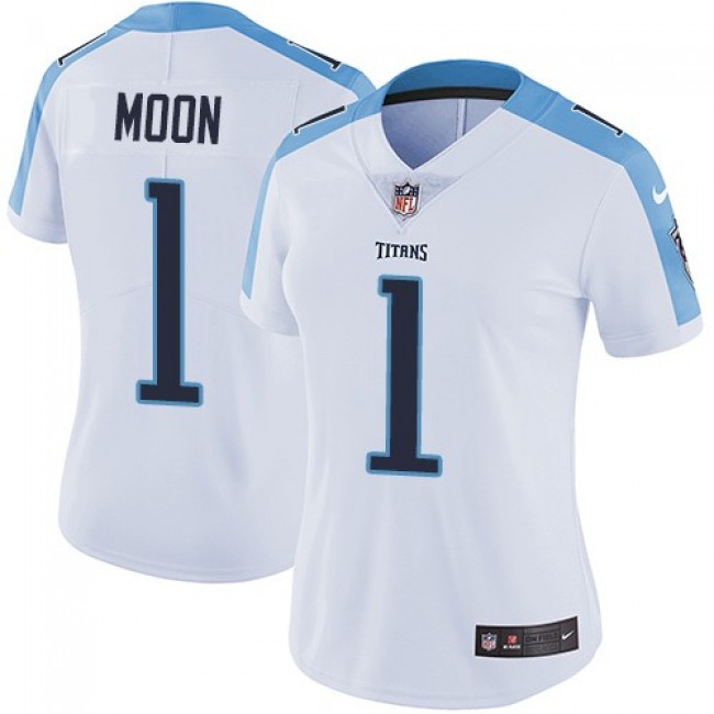 Women's Titans #1 Warren Moon White Stitched NFL Vapor Untouchable Limited Jersey