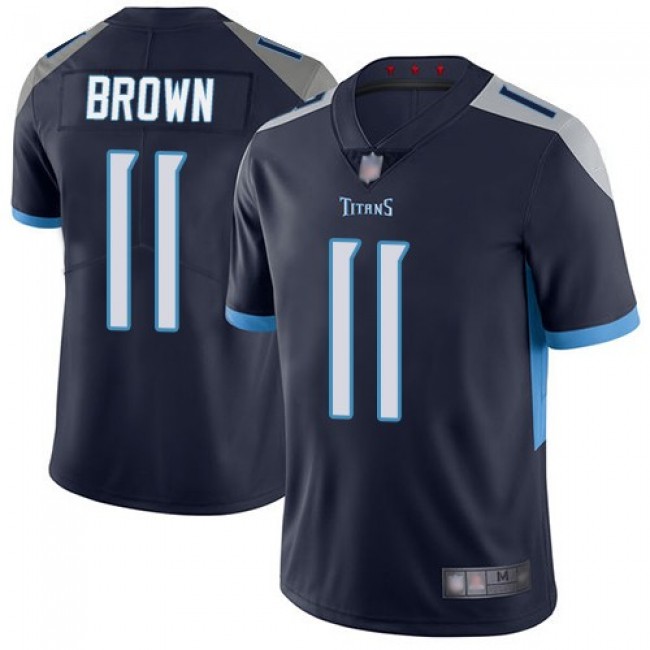 Nike Titans #11 A.J. Brown Navy Blue Team Color Men's Stitched NFL Vapor Untouchable Limited Jersey