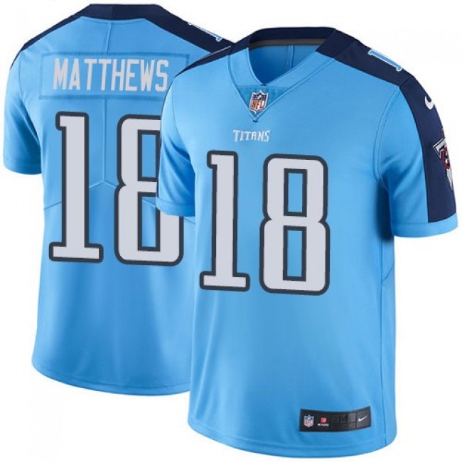 Tennessee Titans #18 Rishard Matthews Light Blue Youth Stitched NFL Limited Rush Jersey