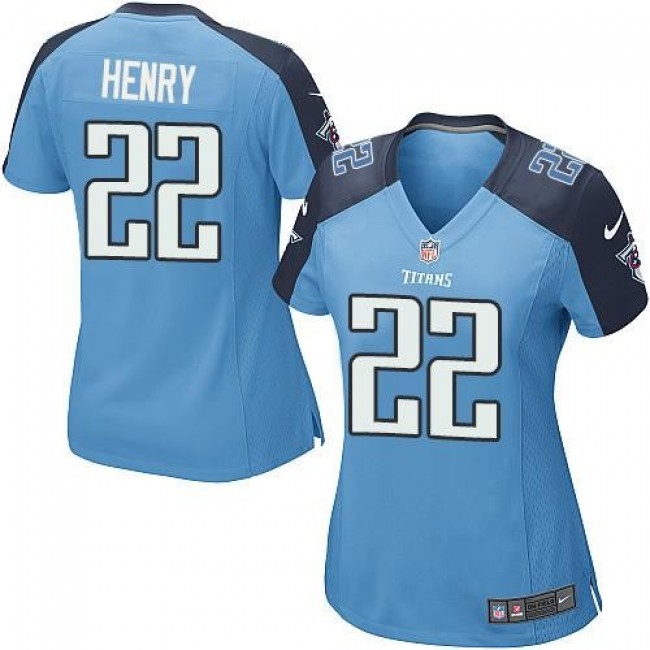 Women's Titans #22 Derrick Henry Light Blue Team Color Stitched NFL Elite Jersey