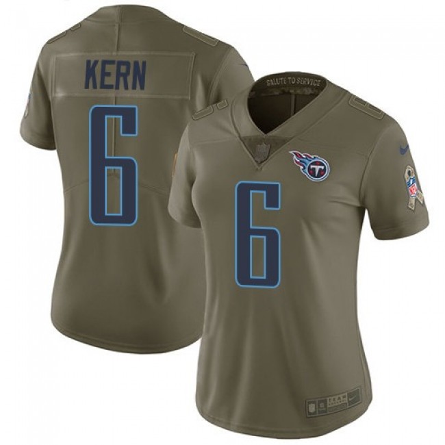 Women's Titans #6 Brett Kern Olive Stitched NFL Limited 2017 Salute to Service Jersey