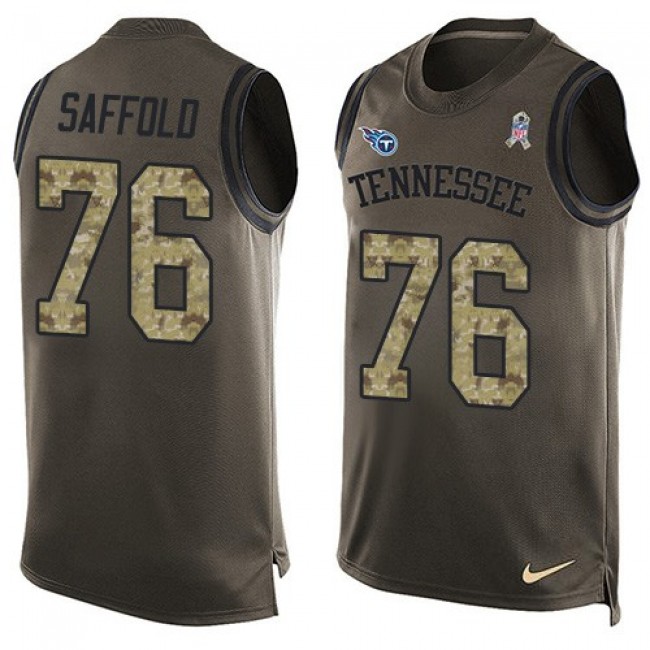 Nike Titans  #76 Rodger Saffold Green Men's Stitched NFL Limited Salute To Service Tank Top Jersey