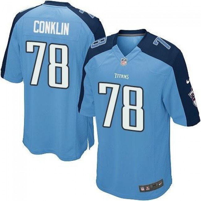 Tennessee Titans #78 Jack Conklin Light Blue Team Color Youth Stitched NFL Elite Jersey